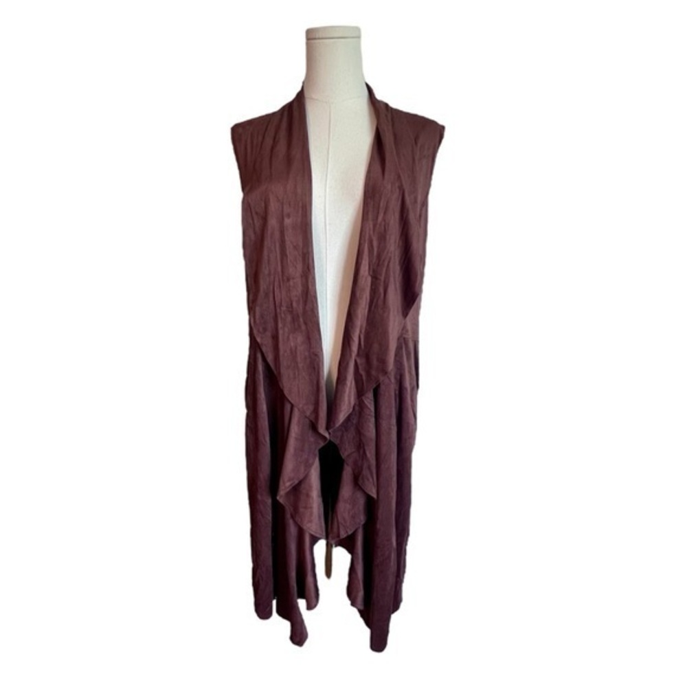 Paparazzi NWT Open Front Cascade Western Vest Chestnut Draped Duster Women’s S